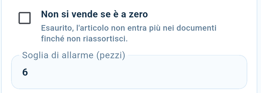 La spunta del blocco e la soglia di allarme.