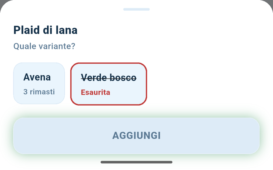 Le varianti finite sono barrate e rosse.